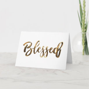Gesegnete moderne Imitate Gold Script Elegant Karte