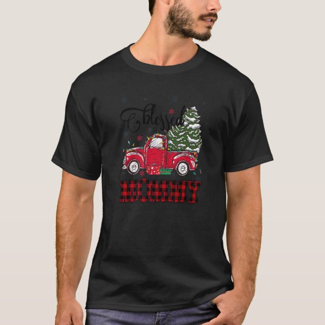 Gesegnete Mommy Weihnachten Familie Lights Truck R T-Shirt (Vorderseite)