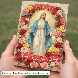 Gesegnete Mutter Maria Valentinstag Gebet Rosen Visitenkarte