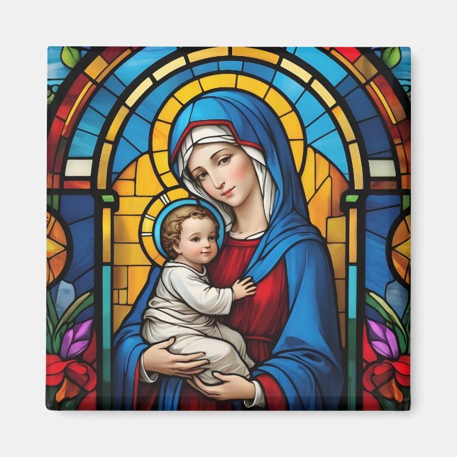 Gesegnete Mutter Mary and Baby Jesus - Jungfrau Ma Magnet (Vorne)