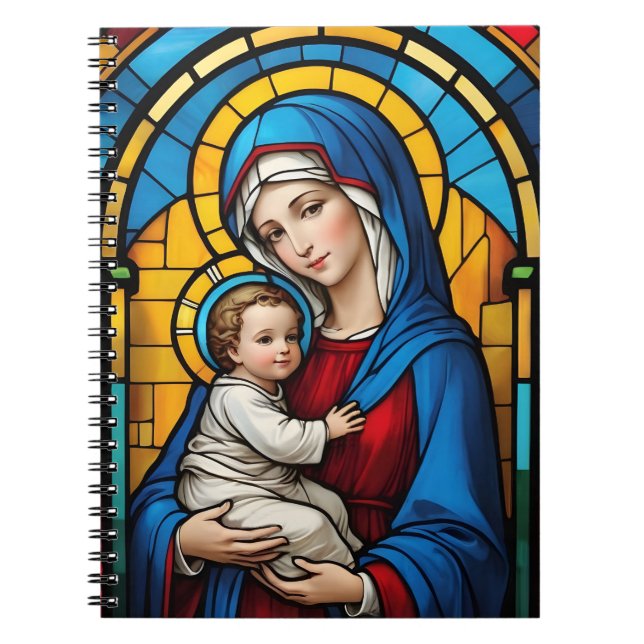 Gesegnete Mutter Mary and Baby Jesus - Jungfrau Ma Notizblock (Vorderseite)