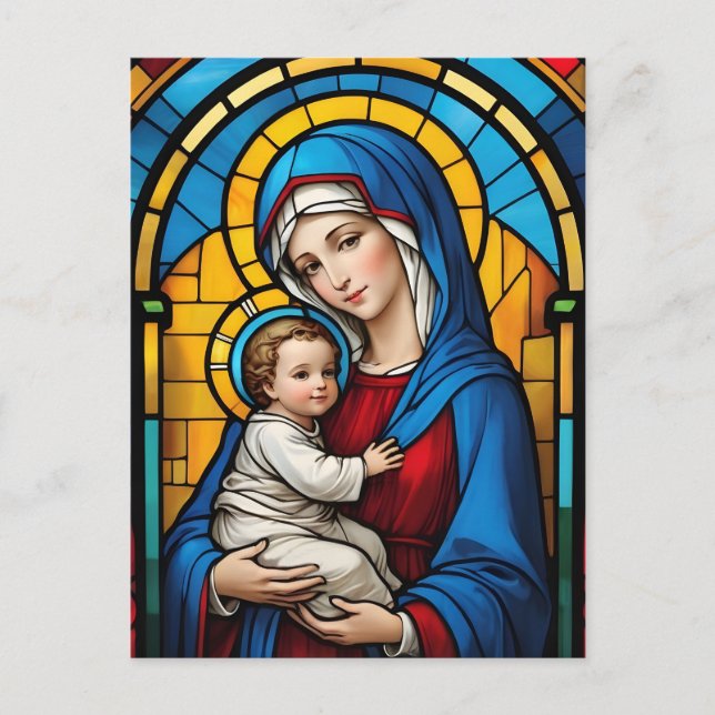 Gesegnete Mutter Mary and Baby Jesus - Jungfrau Ma Postkarte (Vorderseite)