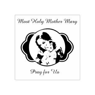 Gesegnete Mutter Mary Baby Jesus Gummistempel