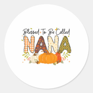 Gesegnete Nana Kürbis Herbst Thanksgiving Mama  Runder Aufkleber