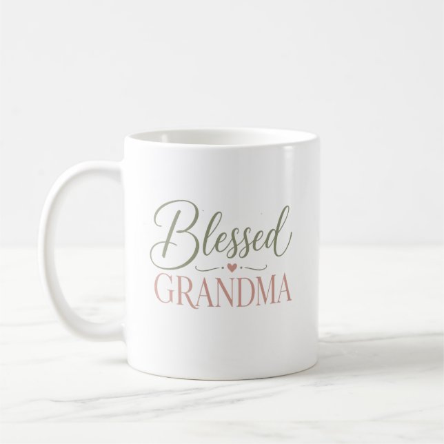 Gesegnete Oma Elegantes Schrift-Geschenk Kaffeetasse (Links)