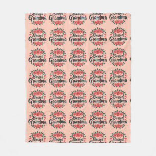 Gesegnete Oma Florale Vintage-Rosen Typografie Fleecedecke
