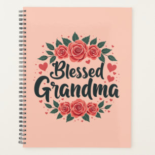 Gesegnete Oma Florale Vintage-Rosen-Typografie Planer
