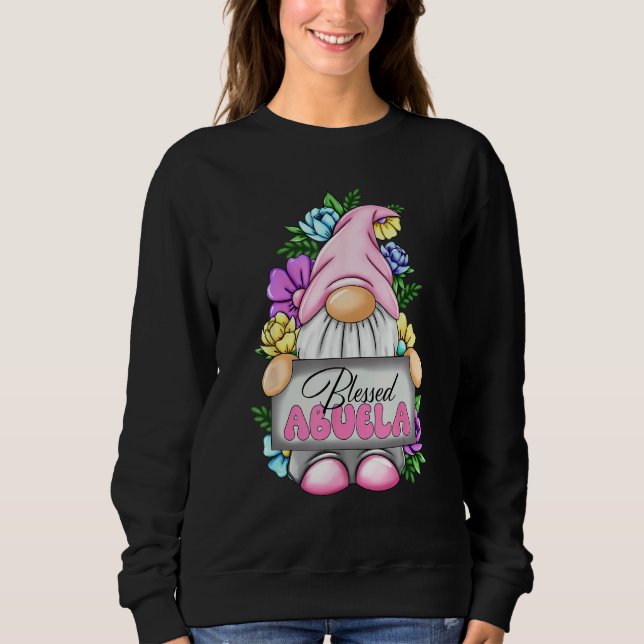 Gesegnete Oma Gnom Blumenliebe Oma Muttertag Sweatshirt (Vorderseite)