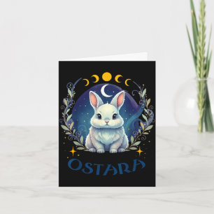 Gesegnete Ostara paganischer Frühlings-Osterhase g Karte