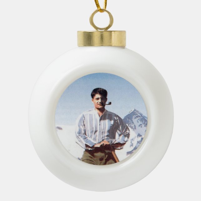 Gesegnete Pier Giorgio Keramik Kugel-Ornament (Vorderseite)