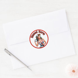 Gesegnete Pinup Krankenschwester Runder Aufkleber