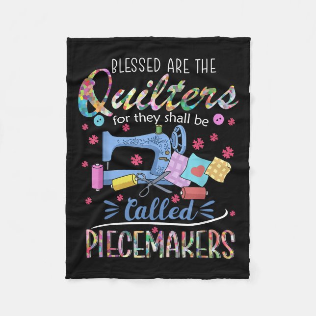 Gesegnete Quilters-Piecemakers beenden Nähgeschenk Fleecedecke (Vorderseite)