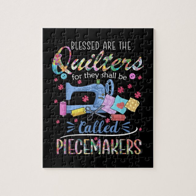 Gesegnete Quilters-Piecemakers beenden Nähgeschenk Puzzle (Vertikal)