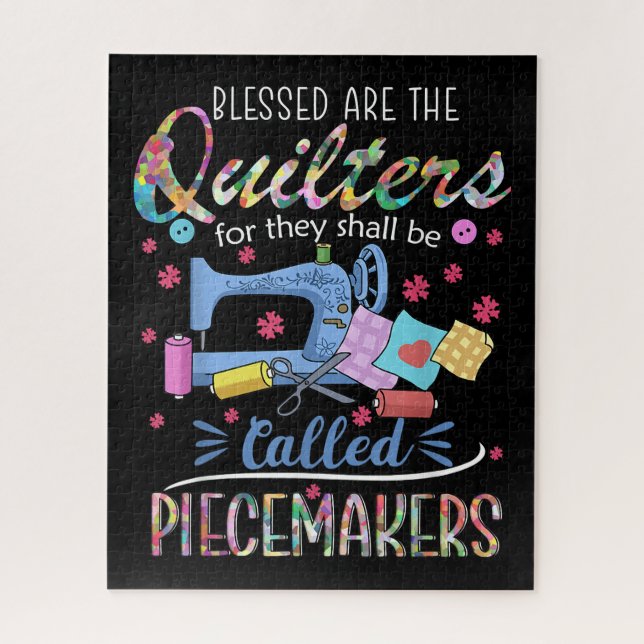 Gesegnete Quilters-Piecemakers beenden Nähgeschenk Puzzle (Vertikal)