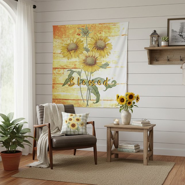 Gesegnete Sonnenblumen Wandteppich (Von Creator hochgeladen)