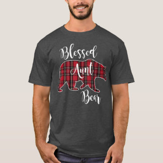 Gesegnete Tante Bear Red Tartan Karierte Tanzmusik T-Shirt