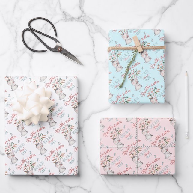 Gesegnete Tante Elephant und Dragonfly-Geschenk Geschenkpapier Set (Vorderseite)