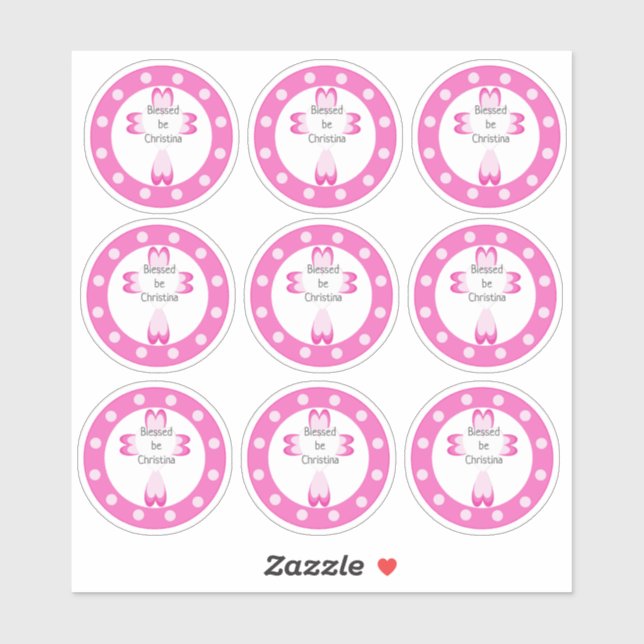 Gesegnete Taufklammer Aufkleber (Blatt)