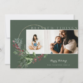 Gesegnete Tidings Wasserfarbenwelt Kranz Fotos Feiertagskarte