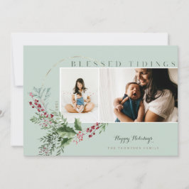 Gesegnete Tidings Wasserfarbenwelt Kranz Fotos Feiertagskarte