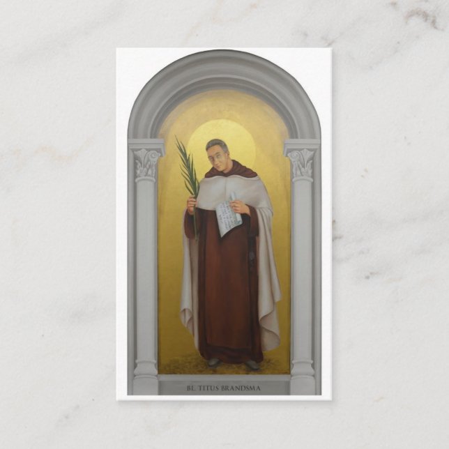 Gesegnete Titus Brandsma Carmelite Visitenkarte (Vorderseite)
