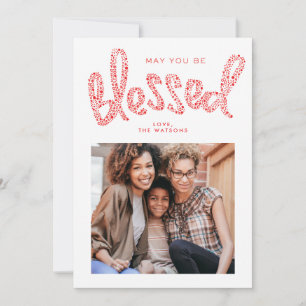 Gesegnete Weihnachts-Religiöse-Handschrift-Fotokar Feiertagskarte
