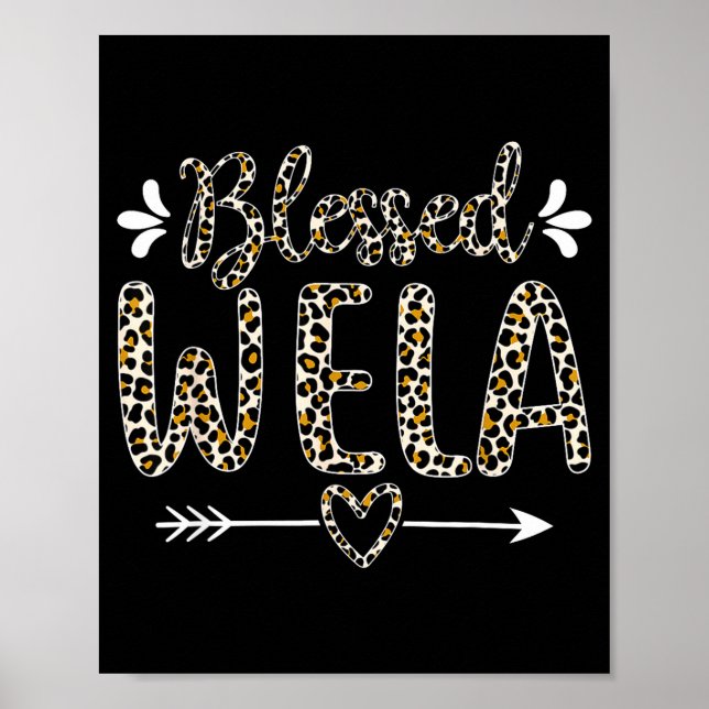 Gesegnete Wela Oma Großmutter süßer Leopard Poster (Vorne)