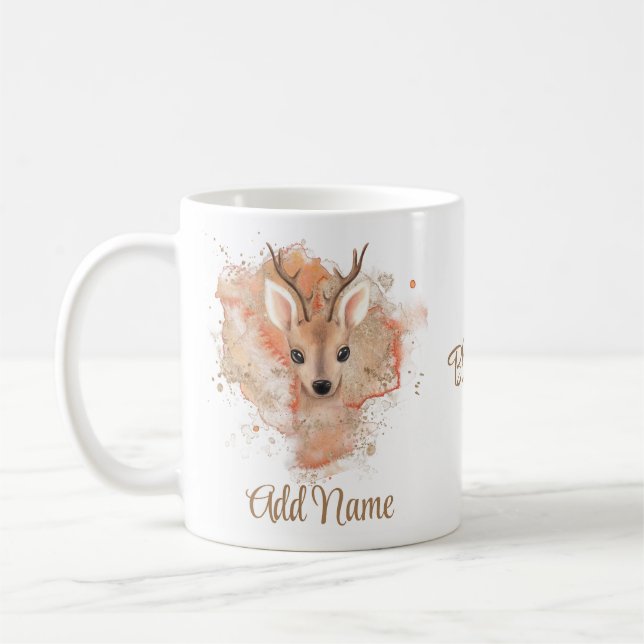 Gesegneter Bambi Dee Fügen Sie Ihren Namen hinzu Kaffeetasse (Links)