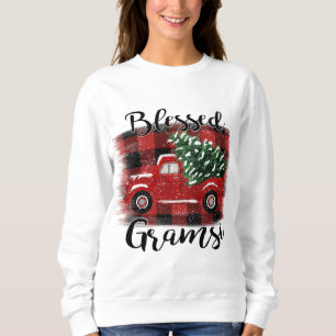 Gesegneter Gramsi Red Truck Vintage Weihnachtsbaum Sweatshirt