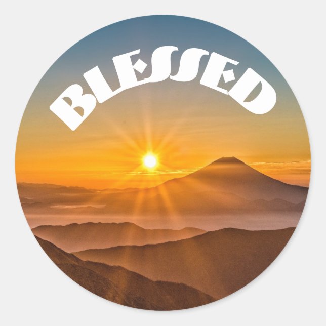 Gesegneter Klassischer Rund Sticker (Vorderseite)