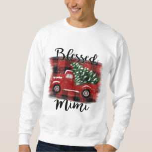 Gesegneter Mimi Red Truck Vintage Weihnachtsbaum Sweatshirt