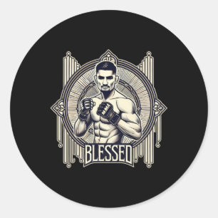Gesegneter Mma Bjj Kickboxen Muay Thai Boxen Cage Runder Aufkleber