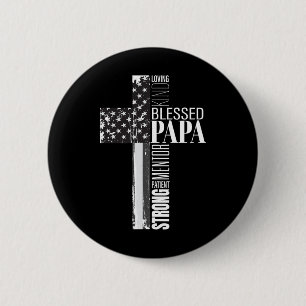Gesegneter Papa Amerikanische Flagge Christlich Re Button