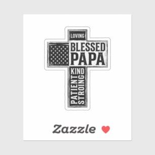 Gesegneter Papa Kreuz Christliche Vintage-Typograf Aufkleber