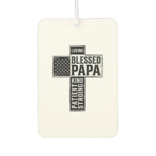 Gesegneter Papa Kreuz Christliche Vintage-Typograf Autolufterfrischer