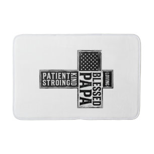 Gesegneter Papa Kreuz Christliche Vintage-Typograf Badematte