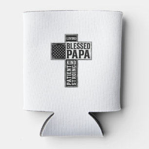 Gesegneter Papa Kreuz Christliche Vintage-Typograf Dosenkühler