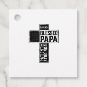 Gesegneter Papa Kreuz Christliche Vintage-Typograf Geschenkanhänger