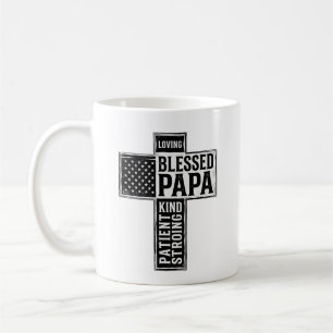 Gesegneter Papa Kreuz Christliche Vintage-Typograf Kaffeetasse