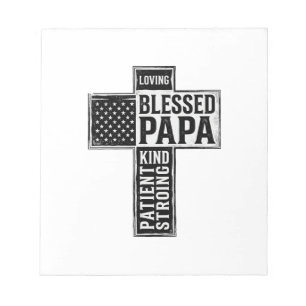 Gesegneter Papa Kreuz Christliche Vintage-Typograf Notizblock