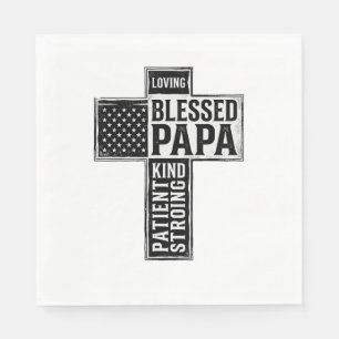 Gesegneter Papa Kreuz Christliche Vintage-Typograf Serviette