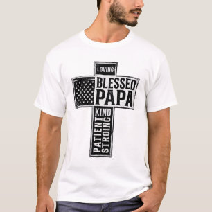 Gesegneter Papa Kreuz Christliche Vintage-Typograf T-Shirt