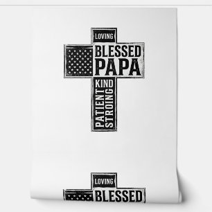 Gesegneter Papa Kreuz Christliche Vintage-Typograf Tapete