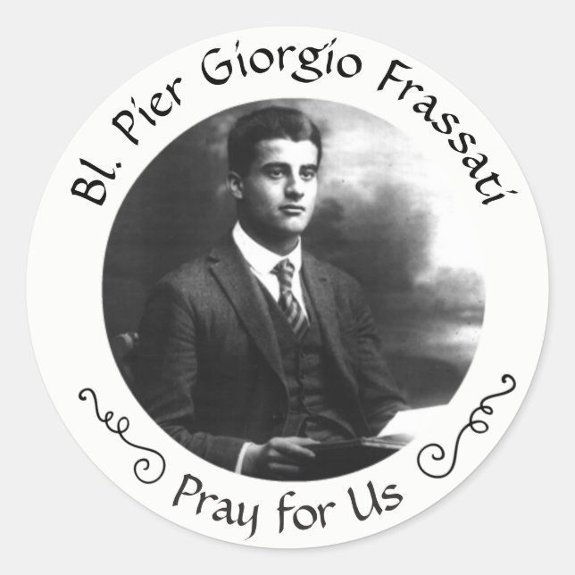 Gesegneter Pier Giorgio Frassati Runder Aufkleber (Vorderseite)
