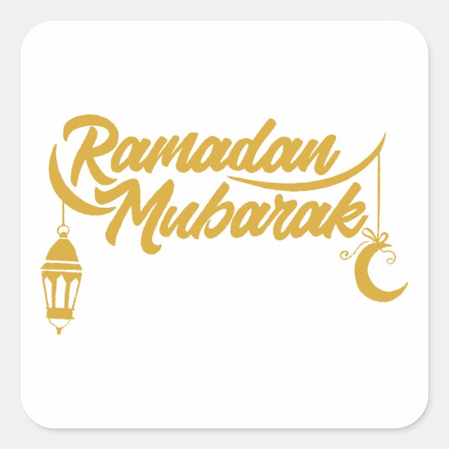 Gesegneter Ramadan Quadratischer Aufkleber (Vorderseite)
