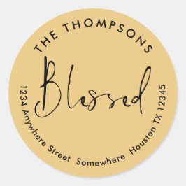 Gesegneter Rückname Anschrift Weihnachten Gold Sch Runder Aufkleber