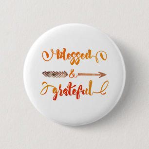 gesegneter und dankbarer Erntedank Button