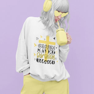 Gesegnetes Christliches Vertrauen gelb gewählt Sweatshirt