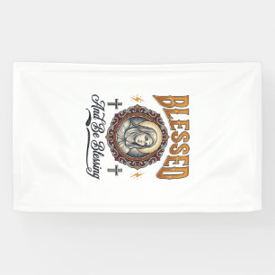 Gesegnetes christliches Vintage-Stich-T-Shirt-Desi Banner