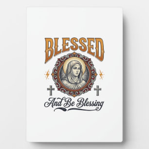Gesegnetes christliches Vintage-Stich-T-Shirt-Desi Fotoplatte